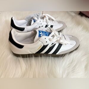 Adidas Samba White and Black Trainers